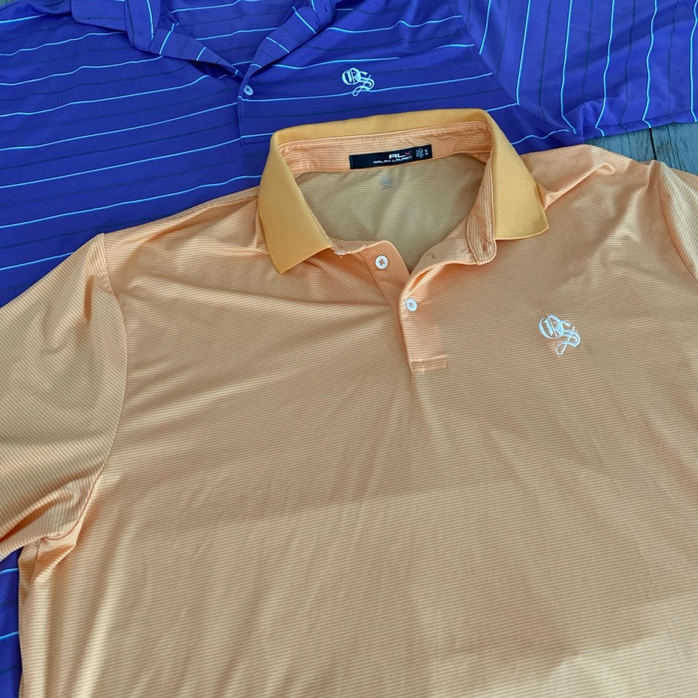 Lot 2 Mens Old Sandwich Golf Club Polos RLX Striped Fennec Striped XL
